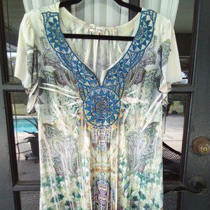 Hanky hem tunic- size 2X - multi colored